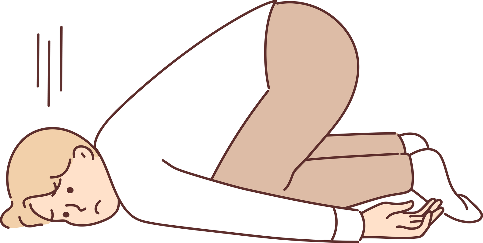 Lazy boy lying on floor
